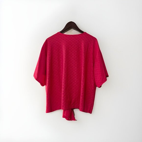 The Pioneer Woman Pink Dolman Sleeve Tie Front Blouse Sz XL Relaxed Fit Casual - Picture 3 of 5